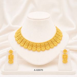 Premium Gold Finish Wedding Jewelry Set – <b>Long</b> Haram Necklace with Matching <b>Earrings</b> A-63067 - Product Image 4