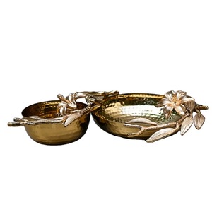 Elegante Tazón Decorativo Contemporáneo Hecho a Mano con Patrón Martillado en Metal, Apto para Lavavajillas, Centro de Mesa Perfecto para Comedor, Cocina y Hogar - Product Image 1