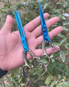 Muestra gratis 6 pulgadas de alta calidad de diseño personalizado y tijera de peluquero de color tijera de corte de pelo profesional con logotipo personalizado - Product Image 5