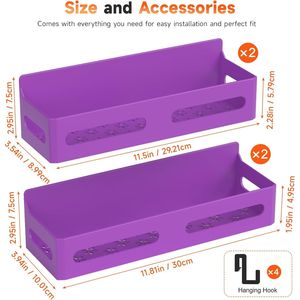 4 Pack Strong Magnetic Spice Rack for Refrigerator Multipurpose 4-Hook <b>Shelf</b> Organizer for <b>Kitchen</b> & Bathroom - Product Image 2