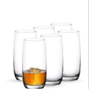 Juego de 6 vasos de whisky Ivory Hi Ball de 370 ml, transparentes, a prueba de fugas, aptos para refrigerador, resistentes a arañazos, modernos, para cumpleaños y hogar. - Product Image 1