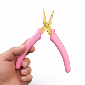 INSTRUMENTS CHIRURGICAUX INTENSES – Pince à anneaux fendus en acier inoxydable durable, couleur or, avec poignée antidérapante rose pour la fabrication de bracelets et bijoux - Product Image 5