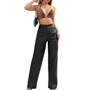 Pantalon en cuir pour femme, style streetwear, couleur unie, taille mi-haute, respirant, haute qualité, best-seller en ligne - Product Image 6