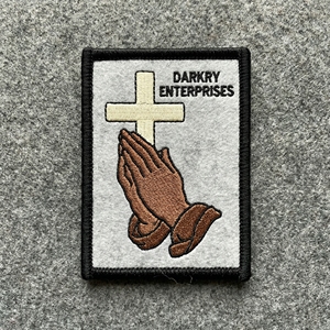 Écusson thermocollant personnalisé brodé en croix de roses, broderie machine, badge uniforme tactique, emblème chrétien religieux floral gothique - Product Image 6