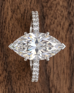3.00 Ct Halo Marquise Cut Diamond Engagement & Wedding <b>Ring</b> 14K White Gold Luxury IGI Certified Rhodium Plated Women's - Product Image 6