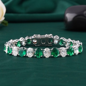 Bracelet tennis ovale 18,06 CT en diamant de laboratoire et zircon cubique, or blanc 14 carats, accessoire de mode - Product Image 5