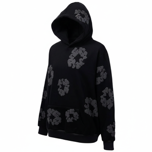 Hoodies surdimensionnés (col rond / épaules tombantes) avec impression puff, design personnalisé, nouveaux hoodies OEM pour hommes - Product Image 2