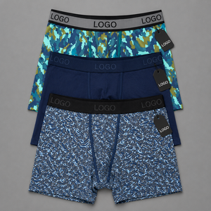 Sous-vêtements pour homme, caleçons boxer en coton extensible, respirant, doux, confortable, ceinture élastique jacquard, logo personnalisé, OEM, étiquette privée - Product Image 5