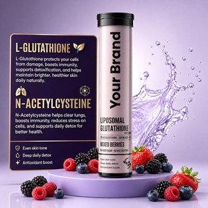 Comprimés effervescents de glutathion liposomal OEM, saveur fruits rouges, complément antioxydant, éclaircissant pour la peau, soutien détoxifiant - Product Image 4
