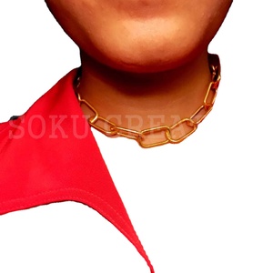 Chapado en oro elegante cadena gruesa gargantilla collar casual desgaste hecho a mano para fines de regalo al por mayor Producto de modaSKU6536 - Product Image 1