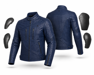Veste de moto en cuir blindée amovible |   Noir Bleu marine Cognac |   Fabricant OEM ODM |   Qualité de conception haut de gamme |   Course automobile | - Product Image 6