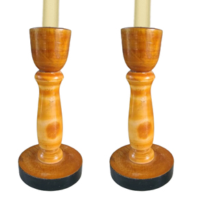 Candelabros y Faroles de Madera Rústica con Diseño Cónico y Efecto Envejecido, Decoración para el Hogar con Estilo - Product Image 1
