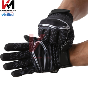 Hybrid American Football Gloves Sticky Palm Padded Back Custom Logo Professional Versatile Position Training Gear Wholesale - Product Image 5