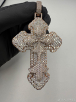 Avira Jewels - Colgante Hip Hop de Plata de Ley 925 con Moissanita Genuina, Certificado IDGL/GRA, Chapado en Oro Rosa, Sin Níquel, Unisex