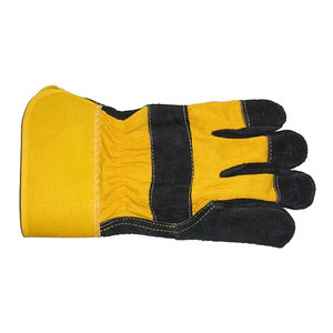 Leather Work <b>Gloves</b> Real Leather Working <b>Gloves</b> Outdoor Protective Heavy Duty Anti-Slip Cut Resistant Leather Working <b>Gloves</b> - Product Image 5