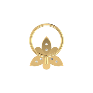 AJRETAIL 0.05 Carat Natural <b>Diamond</b> 14K Gold Flower Ethnic Women's <b>Nose</b> Pin-HI Color VS-SI Clarity - Product Image 5