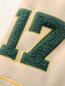 Customized High Quality 100% Cotton Men's Green <b>Summer</b> Varsity <b>Jacket</b> Fleece Lining Breathable Eco-Friendly Embroidered Logo - Product Image 4