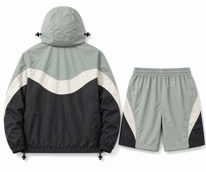 Conjunto de Pantalones Cortos y Chaqueta Cortavientos con Capucha, Premium, Ligero, de Secado Rápido, para Verano, Casual, Deportivo, Diseño Personalizado - Product Image 2
