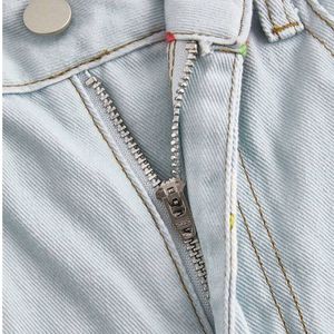 Jeans de Pierna Ancha Bordados Personalizados para Mujer, Pantalones Vaqueros Rectos de Cintura Alta, Moda Y2K, Fabricante Mayorista OEM ODM - Product Image 5