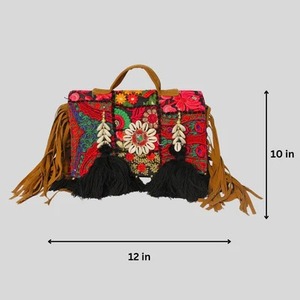 Premium Quality Kambhari <b>Patchwork</b> Black Color Boho Hand <b>Bag</b> Available for Affordable Price from India - Product Image 3