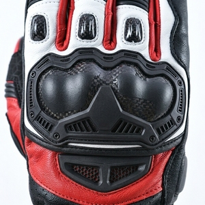 Guantes de Motocicleta de Cuero Completos, Negros, Rojos y Blancos, con Cierre de Cremallera, para Hombre, para Ciclismo y Conducción en Verano - Product Image 6