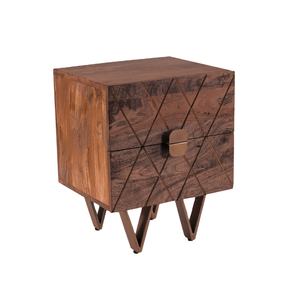 ที่เก็บของข้างเตียงทำจากไม้เนื้อแข็งหรูหราทันสมัยมีสองลิ้นชักสำหรับอพาร์ทเมนต์โรงแรมหรือเฟอร์นิเจอร์ห้องนั่งเล่นในบ้าน - Product Image 1