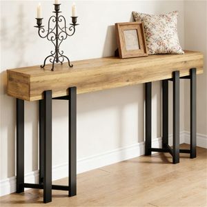 Tavolo Consolle in Stile Industriale e Moderno, Tavolo da Divano in Legno, Tavolo da Ingresso, Tavolo da Foyer, Tavolo da Pranzo - Product Image 3