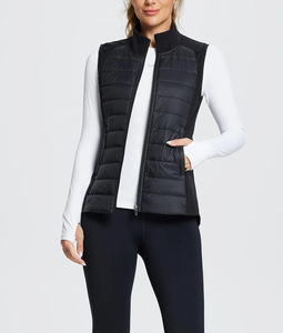 Custom <b>Women's</b> Black Quilted Puffer Vest Stand Collar Full Zip Lightweight Insulated <b>Running</b> Sleeveless Bodywarmer <b>Gilet</b> OEM - Product Image 4