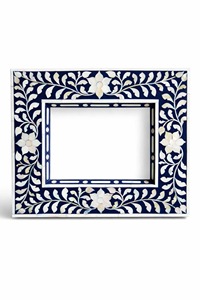 Mother of Pearl Inlay Modern <b>White</b> <b>Photo</b> <b>Frame</b> Construction Handmade Eco Friendly Vintage Full Color Print for Tabletop Use - Product Image 3