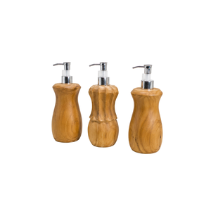 ARTERRA Luxury Teak Wood Modern <b>Dispenser</b> Holder for Liquid Soap & <b>Shampoo</b>-Durable Waterproof Eco-Friendly Bathroom Use - Product Image 5