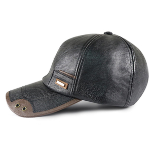New Style Customized Logo And Design Leather <b>Cap</b> For Unisex Luxury Style Outdoor Wear Leather <b>Caps</b> In Solid Color - Product Image 2