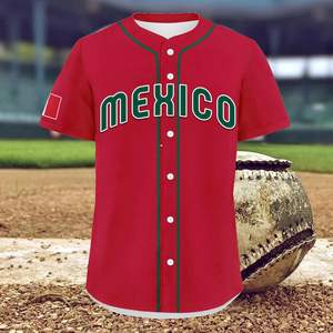 เสื้อเบสบอลเม็กซิโกแบบปรับแต่งได้ ชื่อและหมายเลขส่วนตัว แขนสั้น ชุดแฟนคลับเม็กซิกันสำหรับทีม - Product Image 2