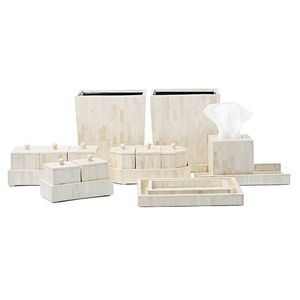 2026 New Arrival Bone Inlay <b>Bathroom</b> Decor <b>Set</b> Tray Handmade Premium <b>Bathroom</b> <b>Accessories</b> for Hotels Apartments and Villas - Product Image 3