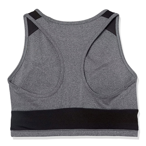 เสื้อชั้นในกีฬาไร้ตะเข็บสำหรับผู้หญิง ปี 2026 แบบ Racerback สีเทา-ดำ ขอบตัดสี รองรับระดับปานกลาง ออกแบบด้วยผ้าตาข่ายระบายอากาศ เหมาะสำหรับโยคะ - Product Image 4
