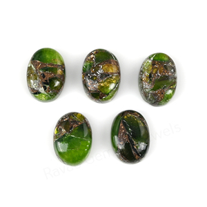 Top Quality Green <b>Jade</b> Copper 10x14mm Oval Shape Flatback High Polish Smooth Loose Gemstone Cabochon Jewelry Making Pendant <b>Ring</b> - Product Image 3