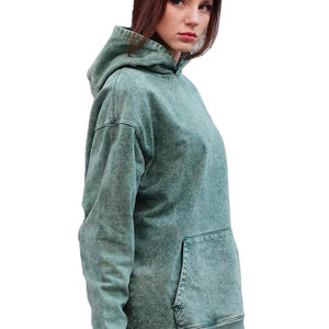 Hoodie Streetwear Vintage de Haute Qualité Effet Délavé à l'Acide, Modèle Basique à Prix Abordable pour Femme, Personnalisable avec Épaules Tombantes - Product Image 3