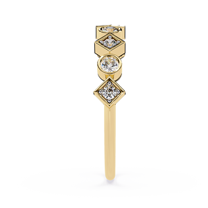 Women's Minimalist <b>Rings</b> 18K Pure <b>Gold</b> Kite shape & Bezel <b>set</b> Natural Round Diamond <b>Ring</b> Dainty Engagement <b>Rings</b> Wedding <b>Rings</b> - Product Image 3