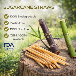Pajitas Desechables de Caña de Azúcar Compostables Populares para Bebidas - Product Image 1