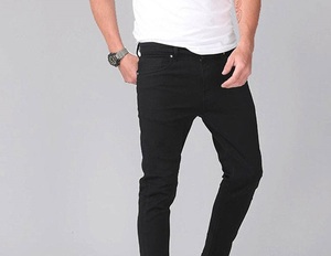 Pantalones de mezclilla negros elásticos para hombre, estilo hip hop, transpirables, para uso urbano y al aire libre - Product Image 5