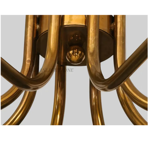 Lustre Sputnik en laiton, style moderne du milieu du siècle, style italien Stilnovo, luminaire de plafond, suspension design multi-bras - Product Image 6