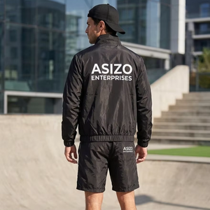 ASIZO Custom Men's Winter Puffer <b>Jacket</b> | Lightweight Nylon Ripstop | Waterproof Zipper Front <b>Patchwork</b> Letter Print | Quick Dry - Product Image 2
