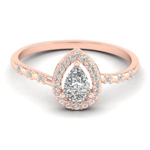 Anillo Halo de Moissanita con Corte Pera de 0.61 Quilates en Oro Sólido de 14K, Precio al por Mayor REYES, para Mujer, Joyería Fina Clásica con Certificación GRA - Product Image 5