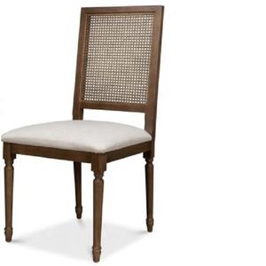 Chaises de salle à manger en bois-dos de canne, finition marron, BEIGE - Product Image 3