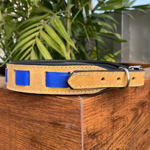 Collier pour animaux de compagnie en cuir véritable de conception Unique à la mode collier de chien Durable collier de chien en cuir de vachette rembourré réglable de luxe - Product Image 6