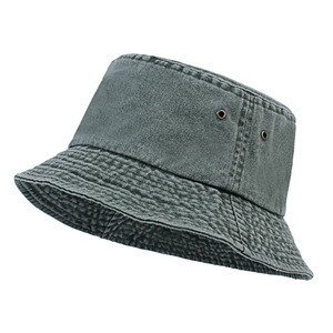 Chapeau Bob Unisexe en Jean Couleur Unie Broderie Main Décontractée Pliable Voyage Printemps Été Coton Style Adulte - Product Image 3
