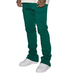 Athletic Flare Jogger Pants Men Polyester Cotton Stretch Breathable Quick Dry Wide Leg Gym Training Custom OEM Private Label - Product Image 5