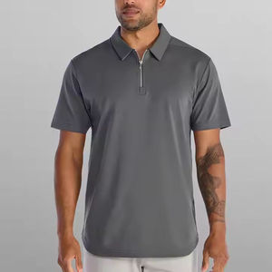Camisetas Polo Lisas con Logotipo Personalizado, Camisetas Polo de Manga Corta de Lujo con Cierre y Corte en Cuatro Direcciones de Alta Calidad para Hombre - Product Image 1