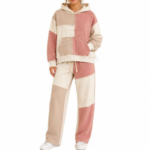 High Quality Fashion Wear Women Patch Work Lounge Wear Set Lightweight Soft Fabric Relaxed Fit <b>For</b> Indoor Outdoor Daily Wear - Product Image 5