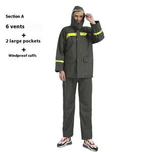 Combinaison de pluie réutilisable et imperméable pour le cyclisme, en tissu Oxford robuste, réfléchissante, ensemble 2 pièces (veste et pantalon) pour le travail en extérieur - Product Image 6