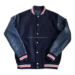OEM Fabricante de alta calidad Chenille bordado Hombres Universidad personalizada Béisbol Bomber Letterman Crop Leather Varsity Jacket - Product Image 3
